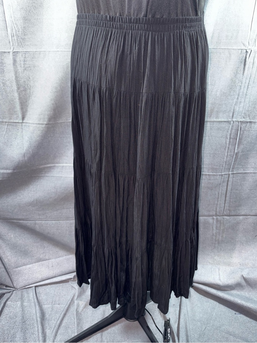 2841-Sag Harbor Black Tiered Maxi Skirt